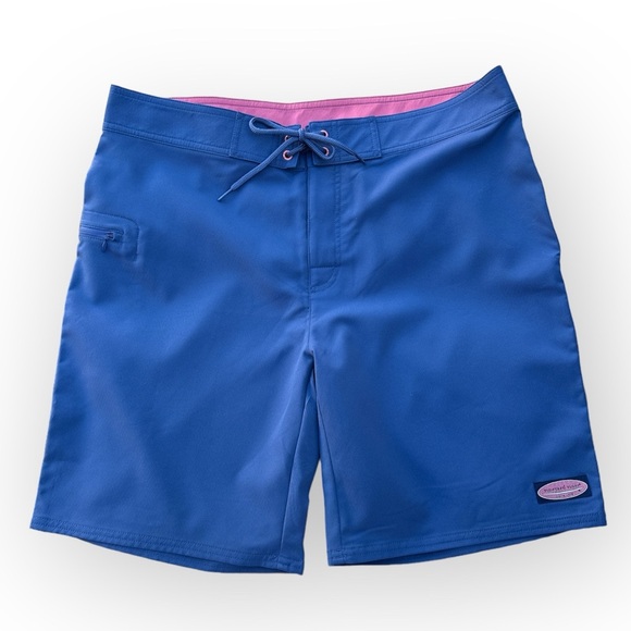 Vineyard Vines NWT solid stretch board short, blue “Moonshine” color, 9” inseam - Picture 1 of 16